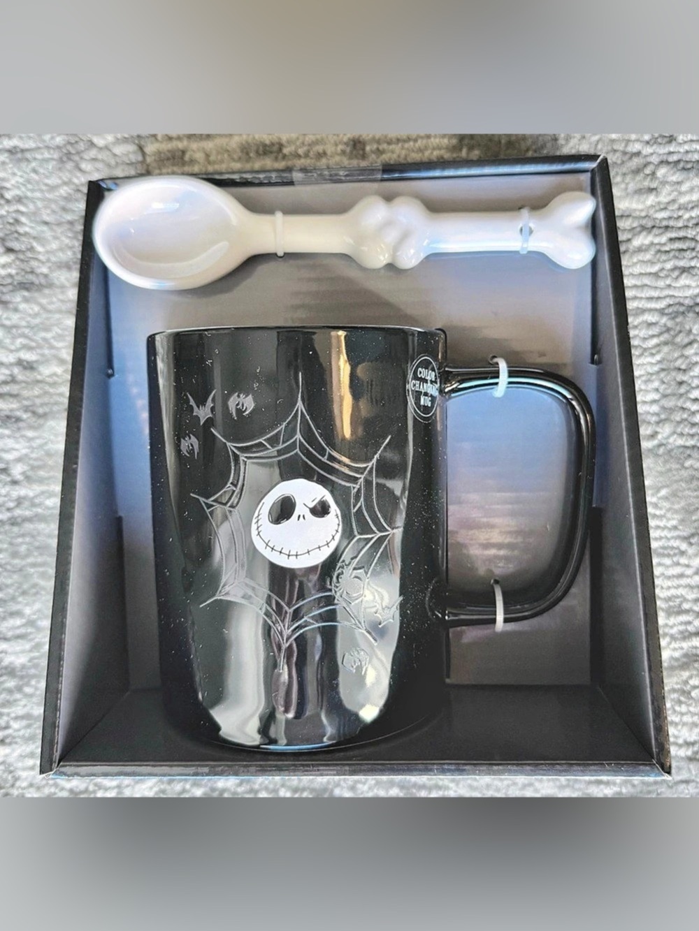 Rae Dunn Nightmare Before Christmas Jack Color Changing Mug Spoon NIB
